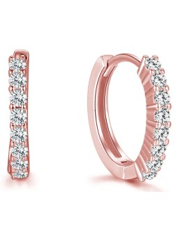 Beneto Orecchini rotondi in argento placcato oro AGU1152-ROSE donna