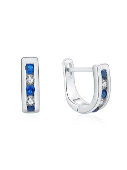 MOISS Eleganti orecchini in argento con zirconi trasparenti e blu E0000207 donna