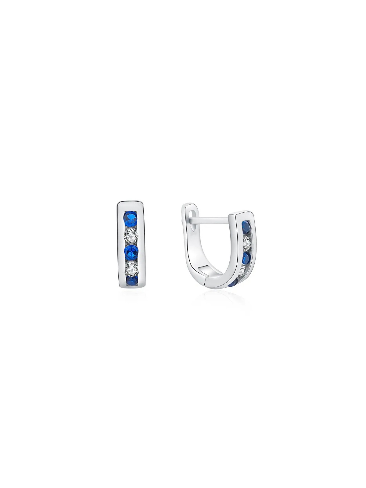 MOISS Eleganti orecchini in argento con zirconi trasparenti e blu E0000207 donna
