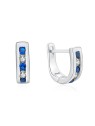MOISS Eleganti orecchini in argento con zirconi trasparenti e blu E0000207 donna