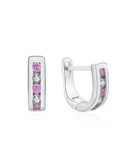 MOISS Eleganti orecchini in argento con zirconi trasparenti e rosa E0000176 donna