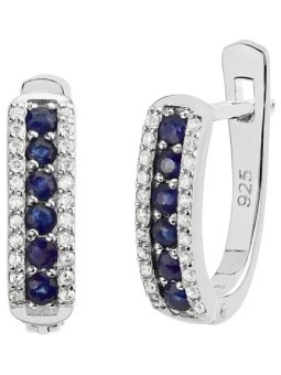 Orecchini Silvego in argento con zaffiro sintetico QR12SE donna