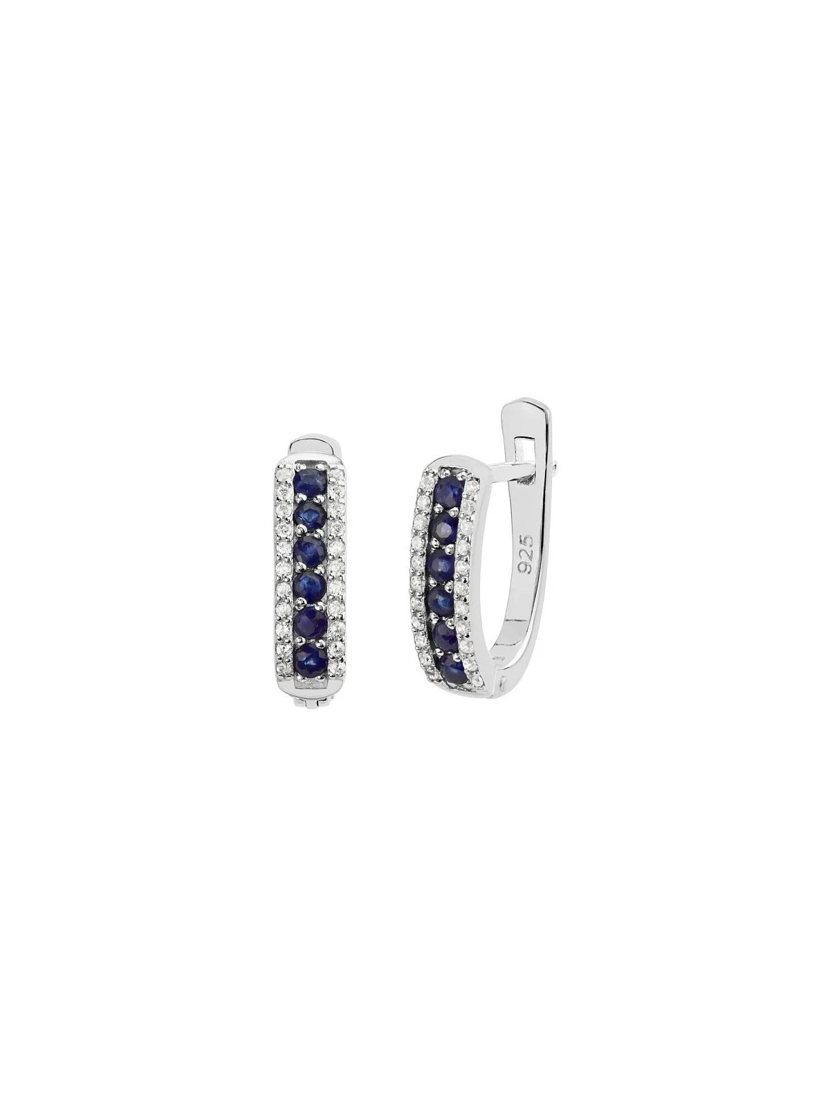 Orecchini Silvego in argento con zaffiro sintetico QR12SE donna