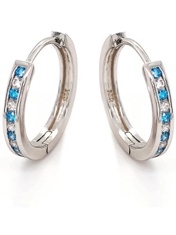 MOISS Orecchini rotondi in argento con zirconi colorati E0000741 donna