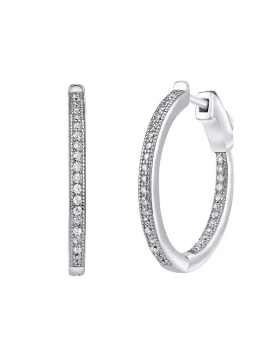 Silvego Orecchini rotondi in argento con esclusiva chiusura Milla JJJE0106 donna