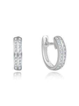 Beneto Orecchini giocosi in argento con trasparente zirconi AGUC2697-W donna