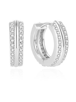 Beneto Orecchini rotondi in argento con zirconi AGUC2378L donna