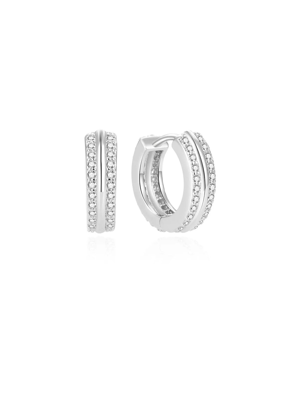 Beneto Orecchini rotondi in argento con zirconi AGUC2378L donna
