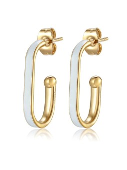 S'Agapõ Orecchini ovali placcati oro con smalto Vibes SVB28 donna