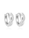 Beneto Orecchini rotondi lucidi in argento con zirconi AGUC2126L donna