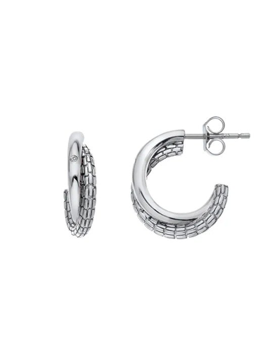 Hot Diamonds Orecchini in argento senza tempo con diamanti intrecciati DE689 donna
