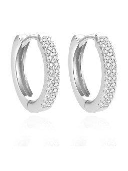 Beneto Orecchini rotondi in argento con zirconi AGUC2083 donna