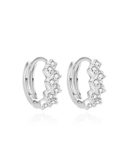 Beneto Orecchini rotondi scintillanti in argento con zirconi AGUC2122L donna