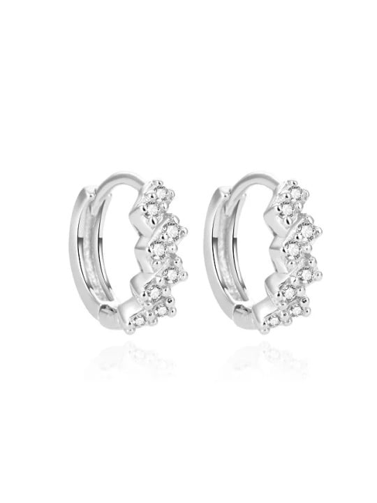 Beneto Orecchini rotondi scintillanti in argento con zirconi AGUC2122L donna