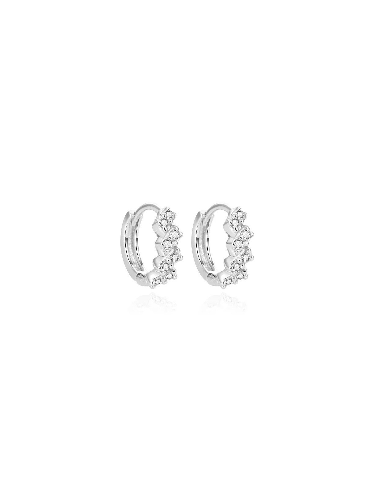 Beneto Orecchini rotondi scintillanti in argento con zirconi AGUC2122L donna