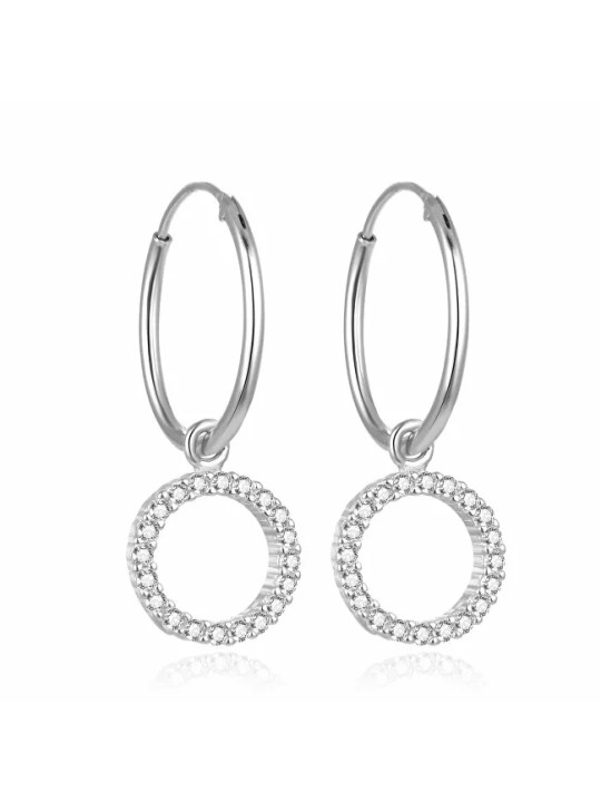Beneto Eleganti orecchini rotondi in argento AGUC2060 donna