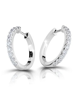 Modesi Orecchini rotondi in argento scintillante con zirconi M23081 donna