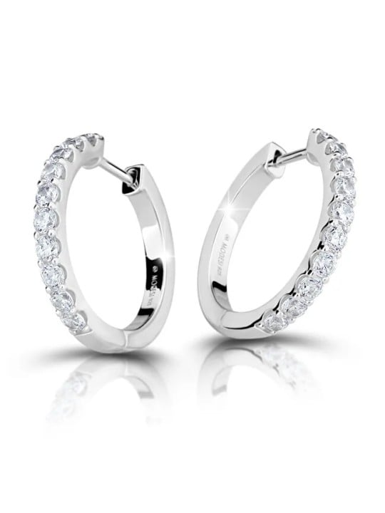 Modesi Orecchini rotondi in argento scintillante con zirconi M23081 donna