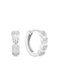 Evolution Group Orecchini rotondi in argento con cuori 11323.1 donna