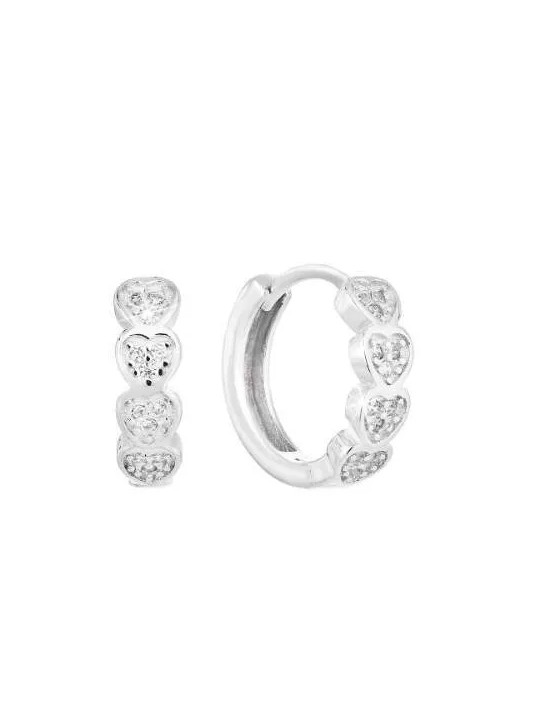 Evolution Group Orecchini rotondi in argento con cuori 11323.1 donna