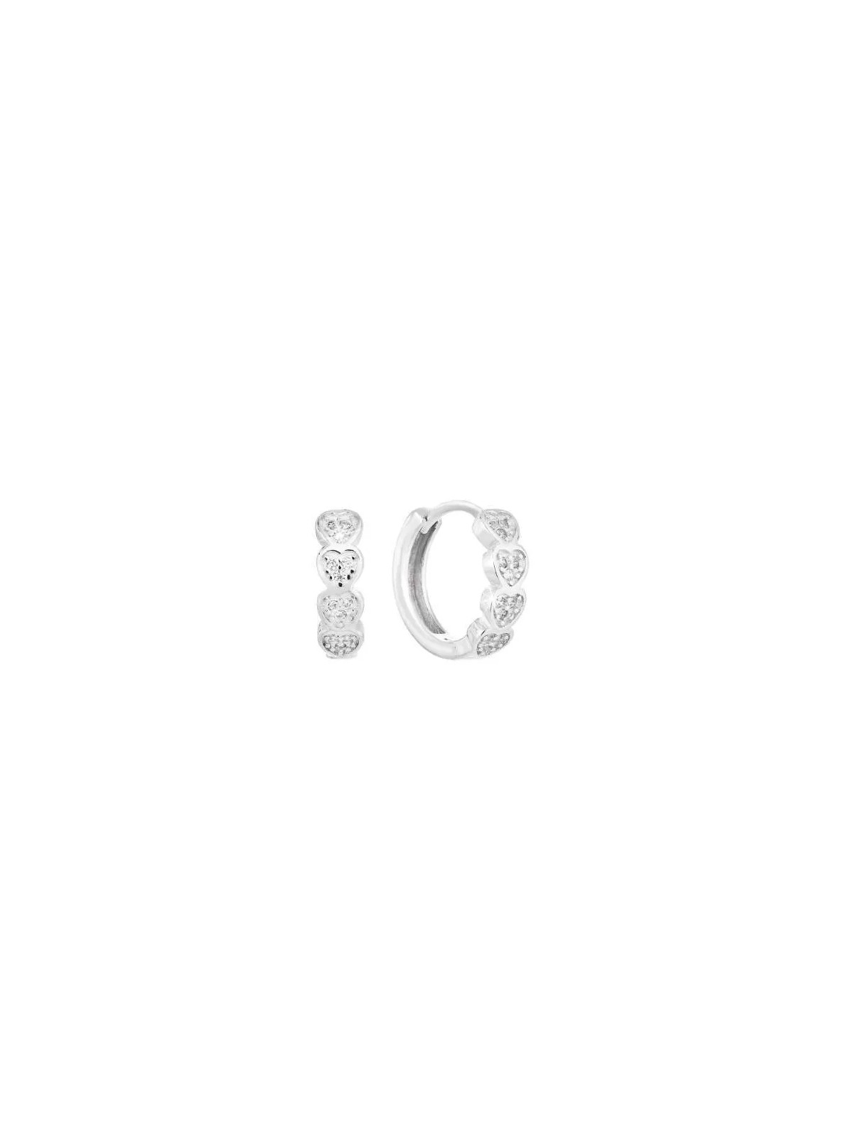 Evolution Group Orecchini rotondi in argento con cuori 11323.1 donna