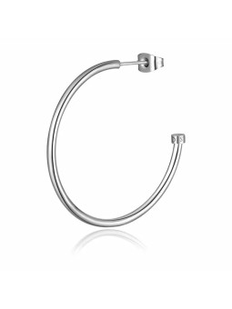 S'Agapõ Orecchini singoli rotondi in acciaio Happy Ears SHEA16 - Diametro: 3.7 cm donna