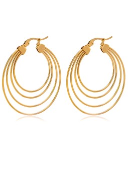 Troli Orecchini di lusso placcati in oro a forma di cerchio donna