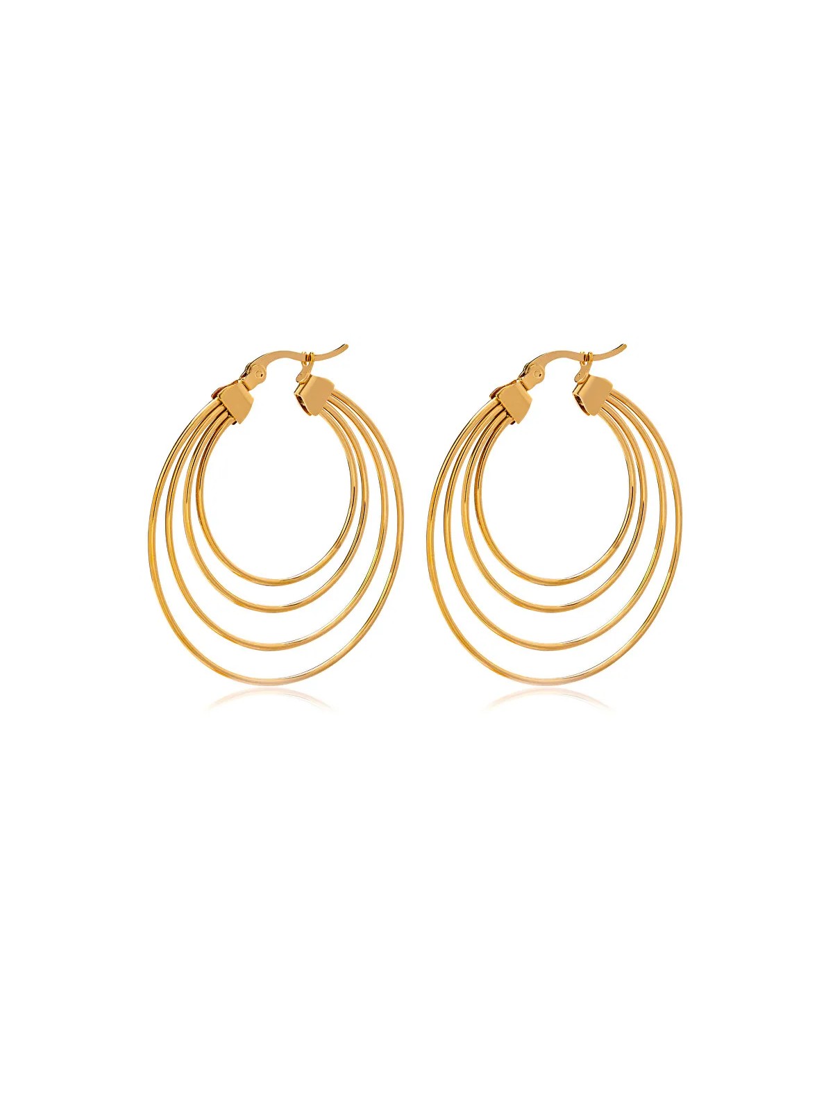 Troli Orecchini di lusso placcati in oro a forma di cerchio donna