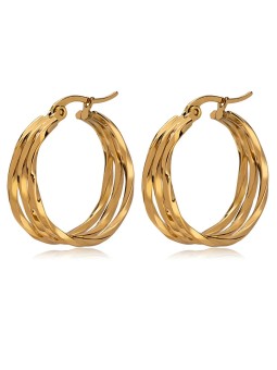 Troli Orecchini e cerchio placcati oro senza tempo sTO3697 donna