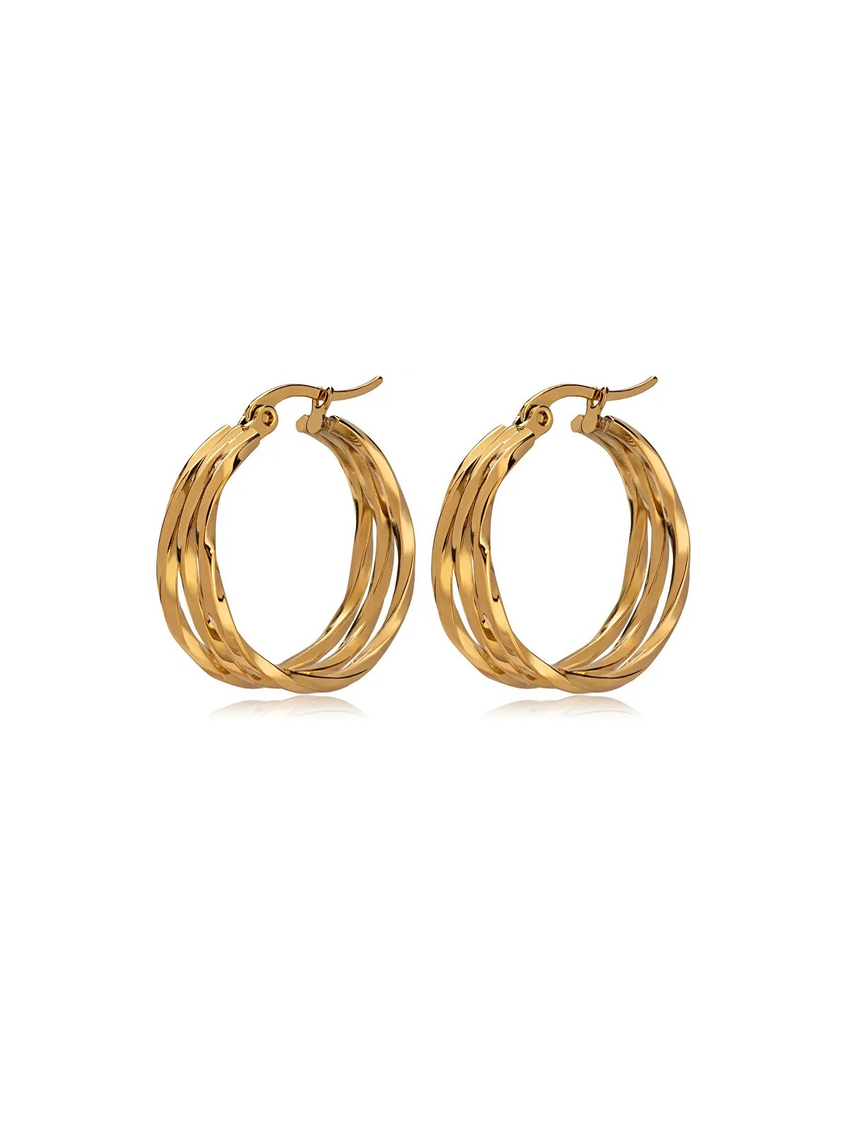 Troli Orecchini e cerchio placcati oro senza tempo sTO3697 donna