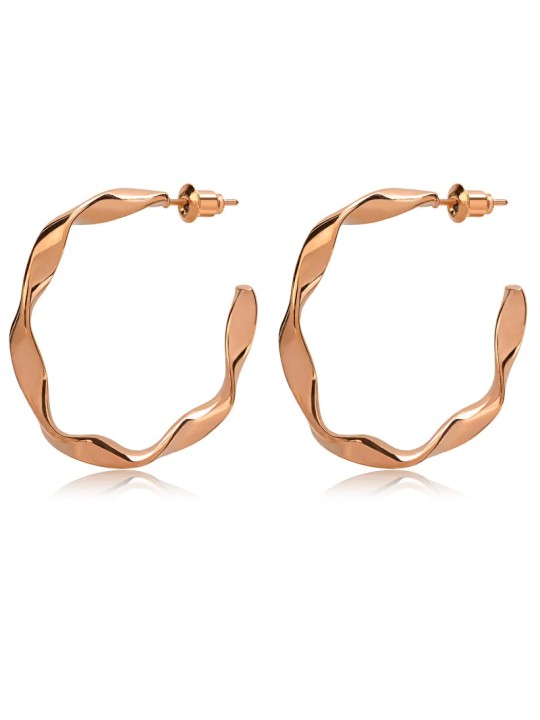 Troli Orecchini e anelli in acciaio bronzo alla moda donna