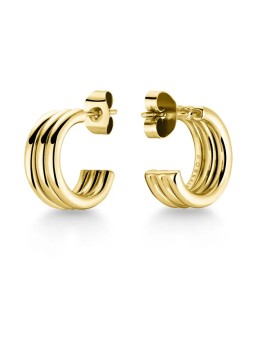 Orecchini a cerchio triplo placcati oro Rosefield Toccombo JHHTRG-J317 donna
