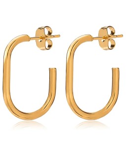Troli Orecchini ovali placcati oro senza tempo donna
