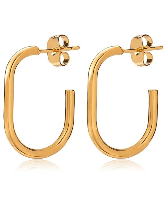 Troli Orecchini ovali placcati oro senza tempo donna