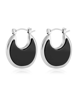Troli Orecchini moda in acciaio con onice VAAJDE201446S-BK donna