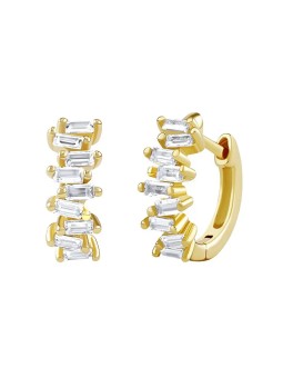 Silvego Orecchini a cerchio Bernie placcati in argento/oro con zirconi brillanti DCC1541EWGP donna