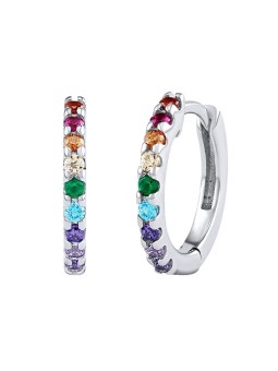 Silvego Orecchini a cerchio Daymen in argento con zirconi brillanti DCC20480EC donna