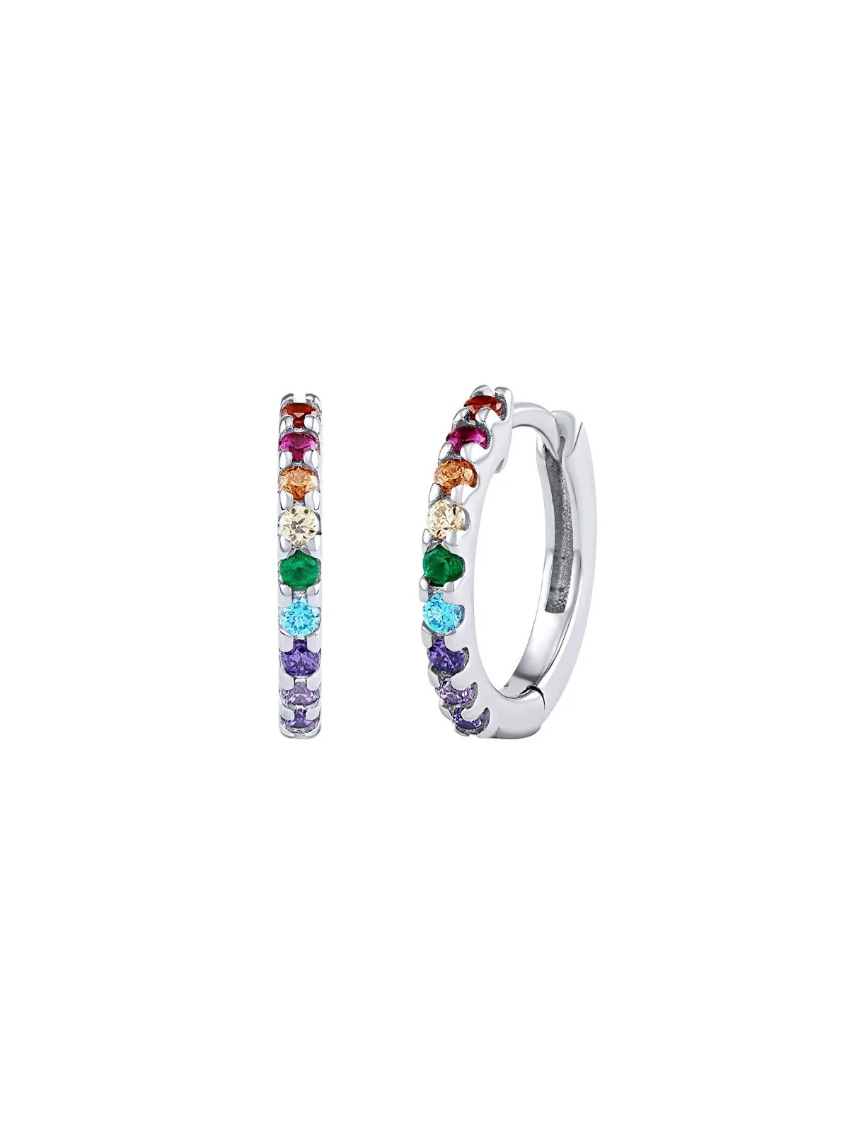 Silvego Orecchini a cerchio Daymen in argento con zirconi brillanti DCC20480EC donna