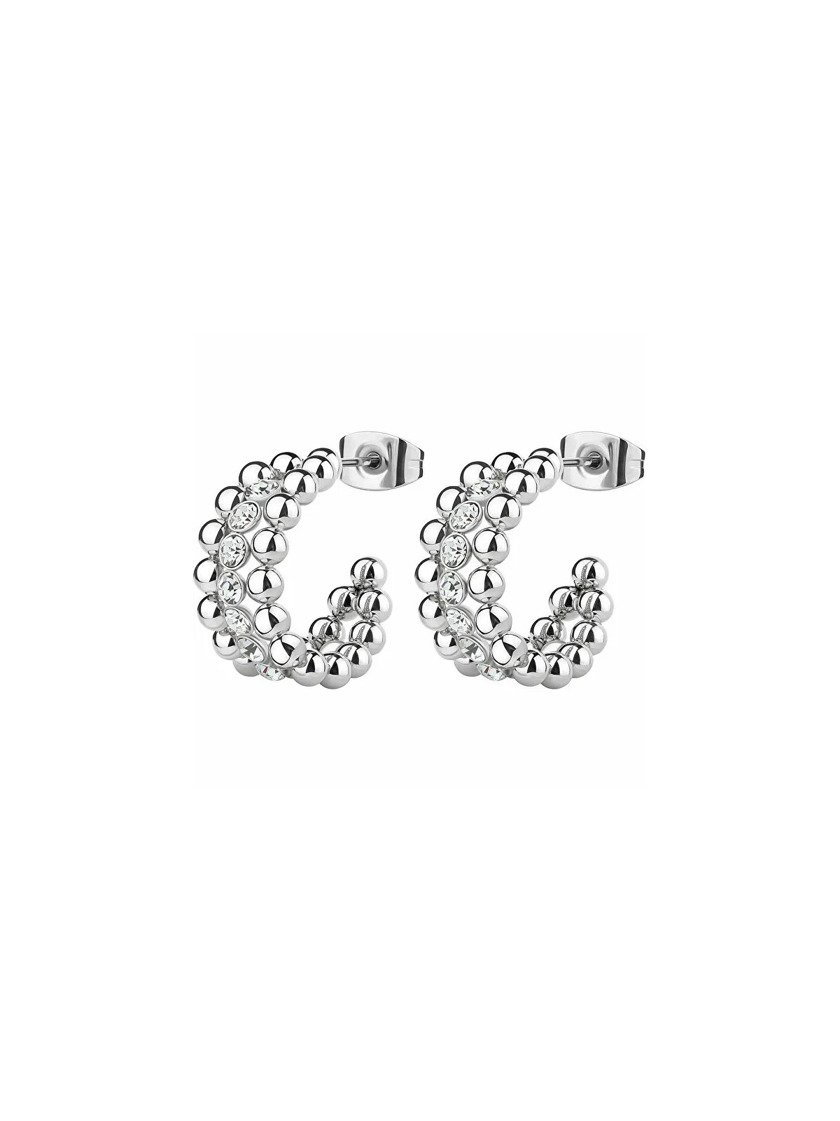 Brosway Orecchini moderni in acciaio con cristilla Perfect BPC24 donna