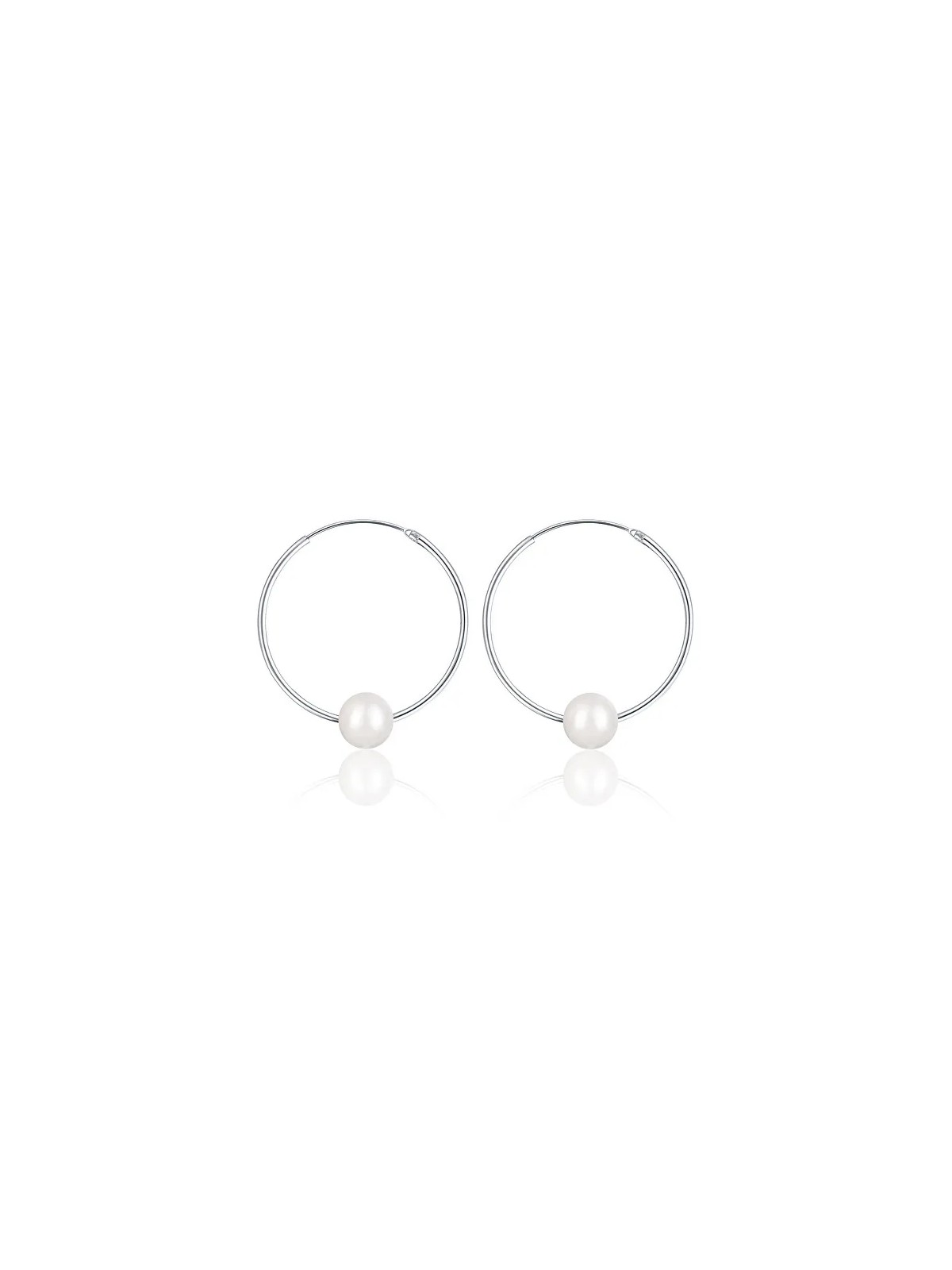 JwL Luxury Pearls Orecchini a cerchio in argento con vere perle bianche JL0633 donna