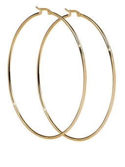Troli Orecchini e cerchio placcati oro senza tempo - Diametro: 3 cm donna