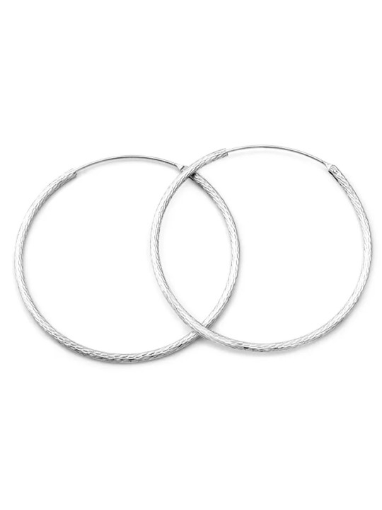 Beneto Orecchini rotondi in argento scintillante AGUC1240 - Diametro: 4,5 centimetri donna