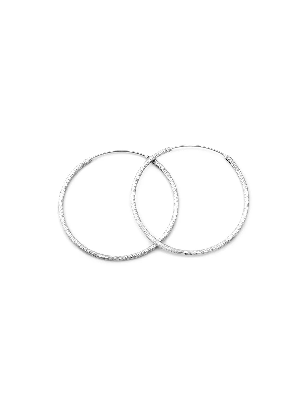 Beneto Orecchini rotondi in argento scintillante AGUC1240 - Diametro: 4,5 centimetri donna
