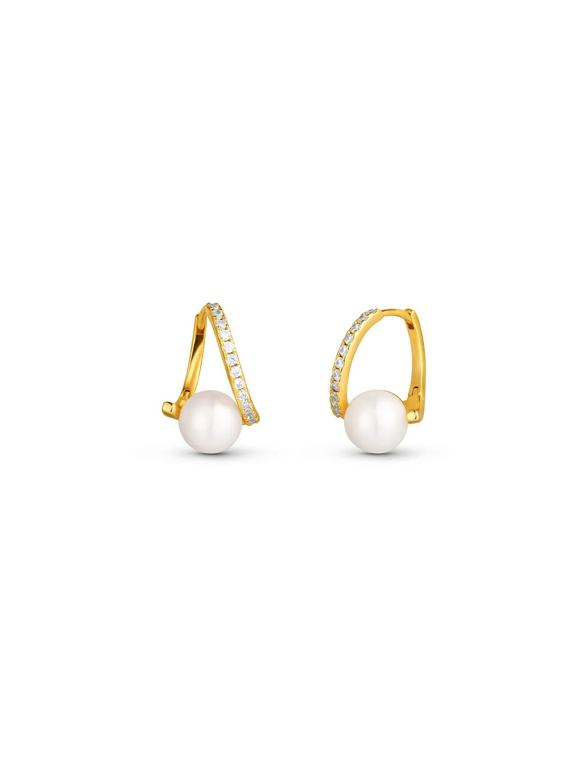 JwL Luxury Pearls Orecchini placcati oro con perle vere e zirconi cubici JL0850 donna