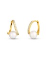 JwL Luxury Pearls Orecchini placcati oro con perle vere e zirconi cubici JL0850 donna
