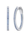 Silvego Orecchini a cerchio in argento MILLA da 22 mm con zaffiro blu JJJE0106ELB donna