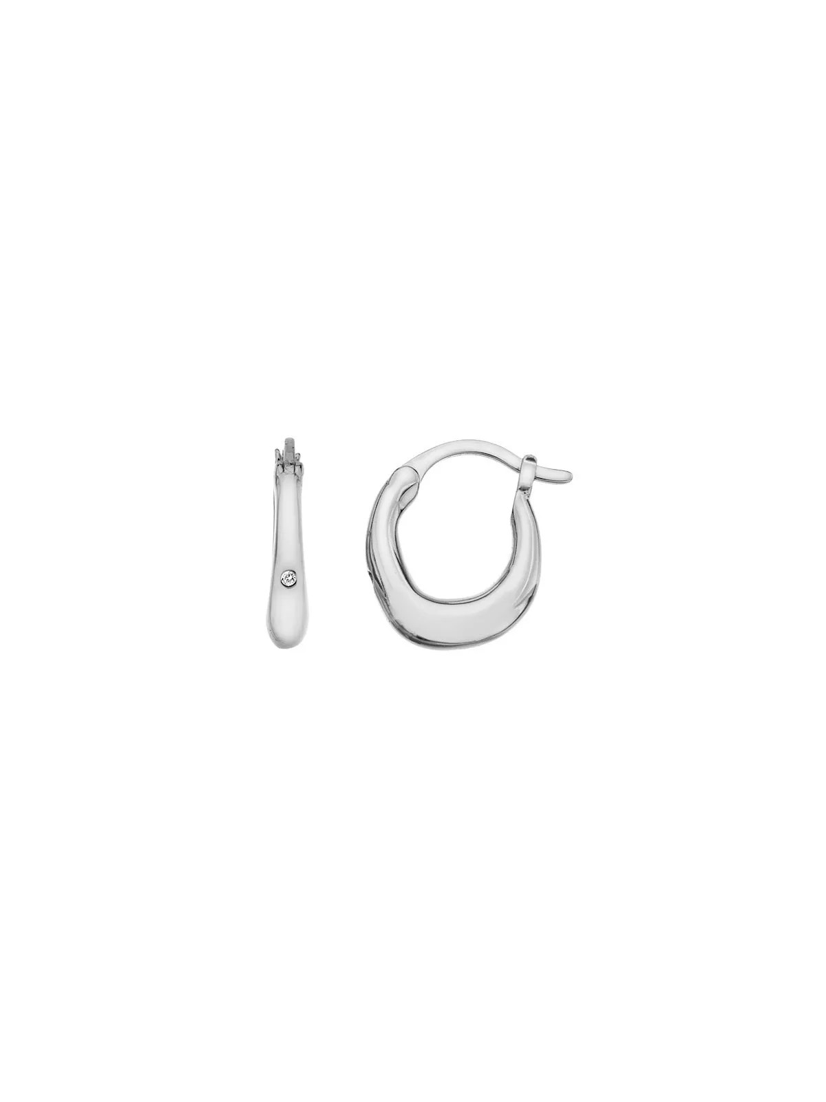 Hot Diamonds Orecchini Huggies in argento con diamanti DE693 donna