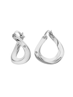 Hot Diamonds Orecchini originali in argento con diamanti Huggies DE792 donna