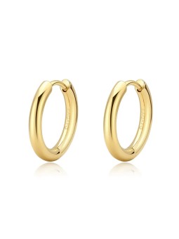 S'Agapõ Orecchini a cerchio minimalisti in acciaio placcato oro SHK70 donna