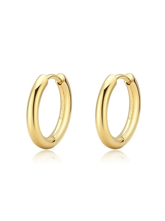 S'Agapõ Orecchini a cerchio minimalisti in acciaio placcato oro SHK70 donna